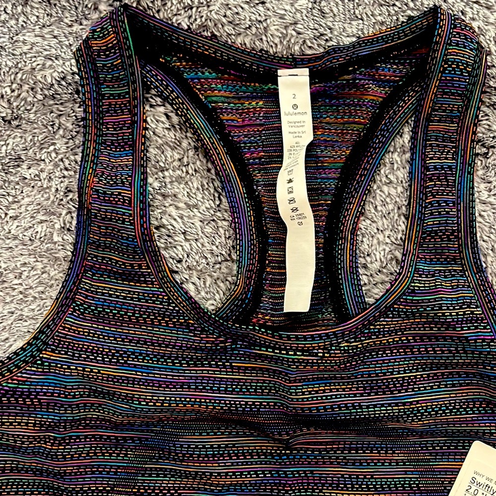 NWT Lululemon Swiftly Tech Racerback Tank 2.0 *Love Rainbow